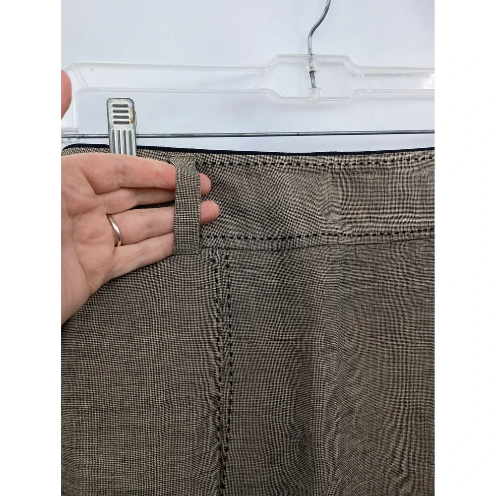 White house black market size 4 brown black linen midi skirt church formal work